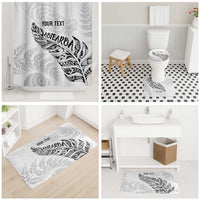Aotearoa Personalized Lawn Bowls Maori Bathroom Set New Zealand White Tribal Silver Fern - Polynesian Pride