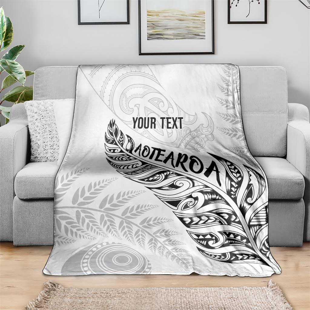 Aotearoa Personalized Lawn Bowls Maori Blanket New Zealand White Tribal Silver Fern - Polynesian Pride