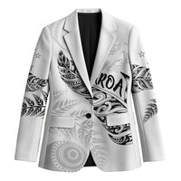 Aotearoa Personalized Lawn Bowls Maori Blazer New Zealand White Tribal Silver Fern - Polynesian Pride