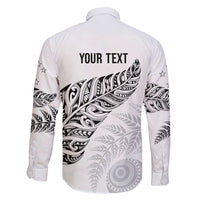 Aotearoa Personalized Lawn Bowls Maori Family Matching Puletasi and Hawaiian Shirt New Zealand White Tribal Silver Fern - Polynesian Pride