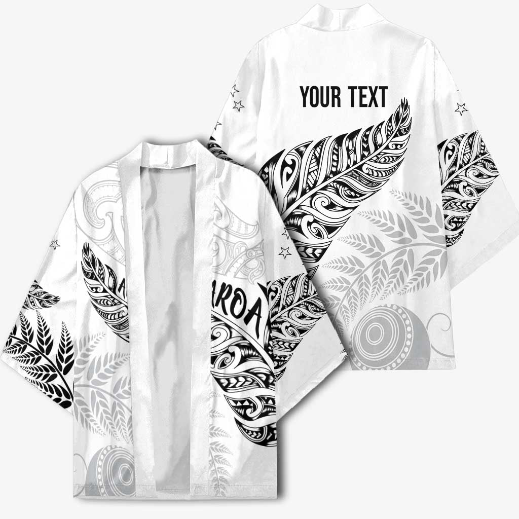 Aotearoa Personalized Lawn Bowls Maori Kimono New Zealand White Tribal Silver Fern - Polynesian Pride
