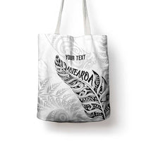 Aotearoa Personalized Lawn Bowls Maori Tote Bag New Zealand White Tribal Silver Fern - Polynesian Pride