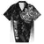 Personalised Maori Waitangi Family Matching Puletasi Dress and Hawaiian Shirt New Zealand Silver Fern Mix Kowhai Flowers LT7 Dad's Shirt - Short Sleeve Black - Polynesian Pride