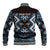 Personalised Taniko Motifs Aotearoa Baseball Jacket Waitangi Kowhaiwhai Kiwi - Blue