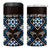 Personalised Taniko Motifs Aotearoa 4 in 1 Can Cooler Tumbler Waitangi Kowhaiwhai Kiwi - Blue