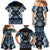 Personalised Taniko Motifs Aotearoa Family Matching Mermaid Dress and Hawaiian Shirt Waitangi Kowhaiwhai Kiwi - Blue