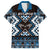 Personalised Taniko Motifs Aotearoa Family Matching Puletasi and Hawaiian Shirt Waitangi Kowhaiwhai Kiwi - Blue