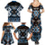 Personalised Taniko Motifs Aotearoa Family Matching Summer Maxi Dress and Hawaiian Shirt Waitangi Kowhaiwhai Kiwi - Blue