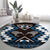 Personalised Taniko Motifs Aotearoa Round Carpet Waitangi Kowhaiwhai Kiwi - Blue