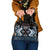 Personalised Taniko Motifs Aotearoa Shoulder Handbag Waitangi Kowhaiwhai Kiwi - Blue