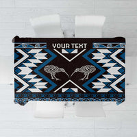 Personalised Taniko Motifs Aotearoa Tablecloth Waitangi Kowhaiwhai Kiwi - Blue LT7 Blue - Polynesian Pride