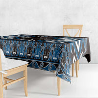 Personalised Taniko Motifs Aotearoa Tablecloth Waitangi Kowhaiwhai Kiwi - Blue LT7 - Polynesian Pride