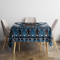Personalised Taniko Motifs Aotearoa Tablecloth Waitangi Kowhaiwhai Kiwi - Blue LT7 - Polynesian Pride