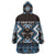 Personalised Taniko Motifs Aotearoa Wearable Blanket Hoodie Waitangi Kowhaiwhai Kiwi - Blue