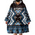 Personalised Taniko Motifs Aotearoa Wearable Blanket Hoodie Waitangi Kowhaiwhai Kiwi - Blue