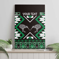 Personalised Taniko Motifs Aotearoa Canvas Wall Art Waitangi Kowhaiwhai Kiwi - Green LT7 - Polynesian Pride