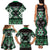 Personalised Taniko Motifs Aotearoa Family Matching Tank Maxi Dress and Hawaiian Shirt Waitangi Kowhaiwhai Kiwi - Green