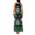 Personalised Taniko Motifs Aotearoa Family Matching Tank Maxi Dress and Hawaiian Shirt Waitangi Kowhaiwhai Kiwi - Green