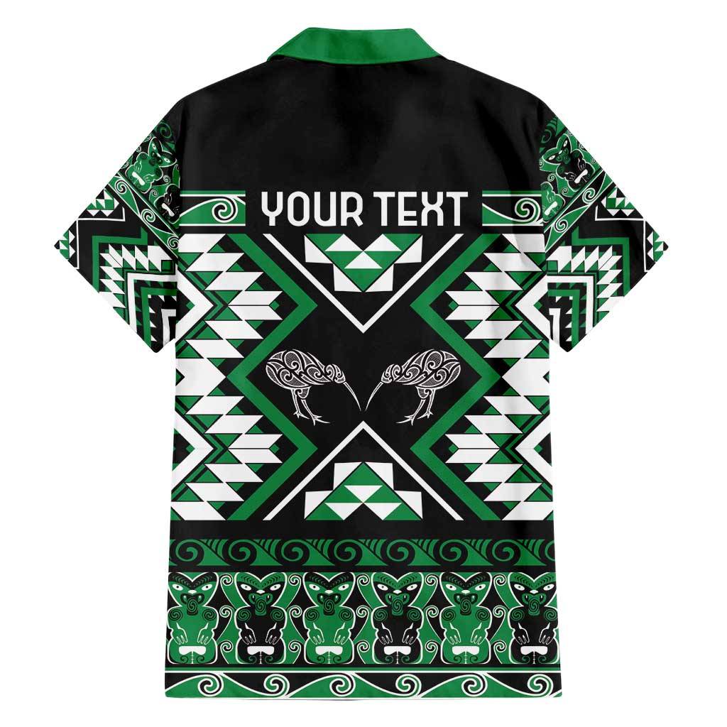Personalised Taniko Motifs Aotearoa Hawaiian Shirt Waitangi Kowhaiwhai Kiwi - Green LT7 - Polynesian Pride