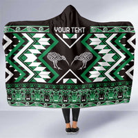 Personalised Taniko Motifs Aotearoa Hooded Blanket Waitangi Kowhaiwhai Kiwi - Green LT7 One Size Green - Polynesian Pride