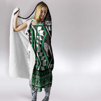 Personalised Taniko Motifs Aotearoa Hooded Blanket Waitangi Kowhaiwhai Kiwi - Green LT7 - Polynesian Pride
