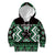 Personalised Taniko Motifs Aotearoa Kid Hoodie Waitangi Kowhaiwhai Kiwi - Green