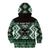 Personalised Taniko Motifs Aotearoa Kid Hoodie Waitangi Kowhaiwhai Kiwi - Green