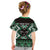 Personalised Taniko Motifs Aotearoa Kid T Shirt Waitangi Kowhaiwhai Kiwi - Green