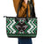 Personalised Taniko Motifs Aotearoa Leather Tote Bag Waitangi Kowhaiwhai Kiwi - Green