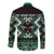 Personalised Taniko Motifs Aotearoa Long Sleeve Button Shirt Waitangi Kowhaiwhai Kiwi - Green