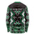 Personalised Taniko Motifs Aotearoa Long Sleeve Shirt Waitangi Kowhaiwhai Kiwi - Green