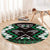 Personalised Taniko Motifs Aotearoa Round Carpet Waitangi Kowhaiwhai Kiwi - Green