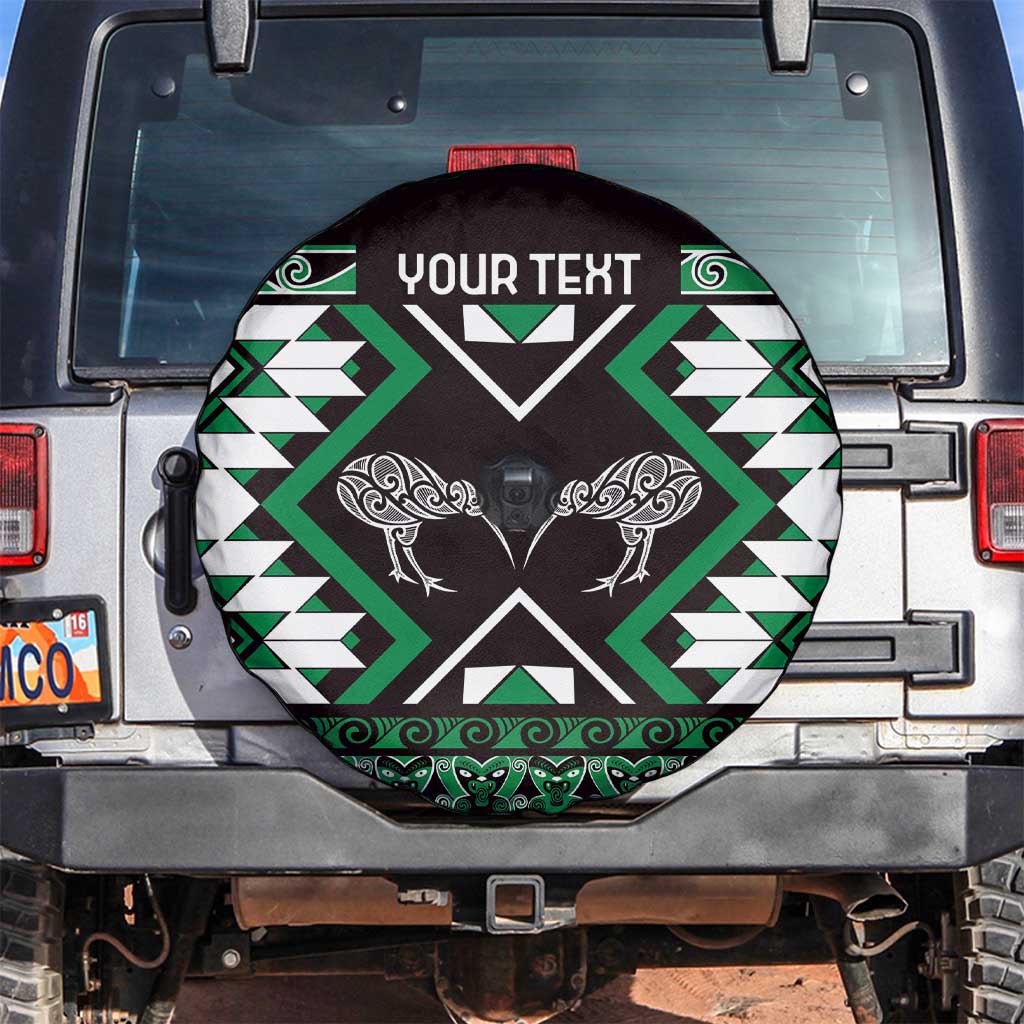 Personalised Taniko Motifs Aotearoa Spare Tire Cover Waitangi Kowhaiwhai Kiwi - Green LT7 Green - Polynesian Pride