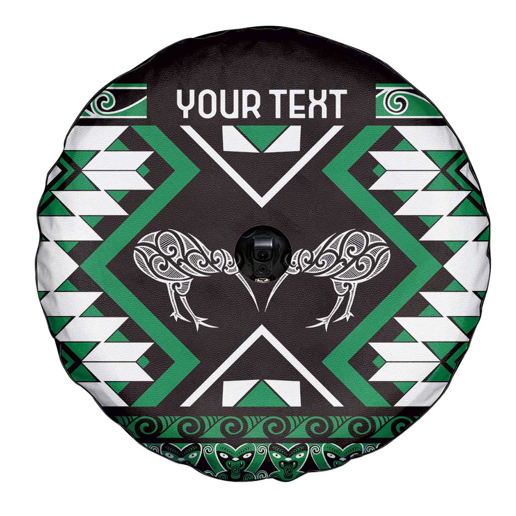 Personalised Taniko Motifs Aotearoa Spare Tire Cover Waitangi Kowhaiwhai Kiwi - Green LT7 - Polynesian Pride