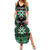 Personalised Taniko Motifs Aotearoa Summer Maxi Dress Waitangi Kowhaiwhai Kiwi - Green