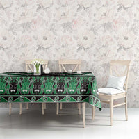 Personalised Taniko Motifs Aotearoa Tablecloth Waitangi Kowhaiwhai Kiwi - Green LT7 - Polynesian Pride