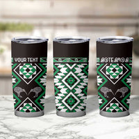 Personalised Taniko Motifs Aotearoa Tumbler Cup Waitangi Kowhaiwhai Kiwi - Green LT7 - Polynesian Pride