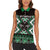 Personalised Taniko Motifs Aotearoa Women Sleeveless Polo Shirt Waitangi Kowhaiwhai Kiwi - Green