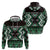 Personalised Taniko Motifs Aotearoa Zip Hoodie Waitangi Kowhaiwhai Kiwi - Green