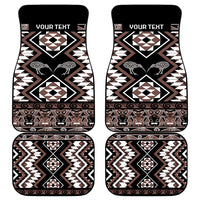 Personalised Taniko Motifs Aotearoa Car Mats Waitangi Kowhaiwhai Kiwi - Mocha LT7 - Polynesian Pride