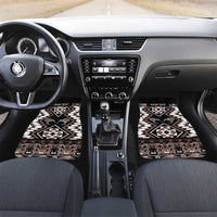 Personalised Taniko Motifs Aotearoa Car Mats Waitangi Kowhaiwhai Kiwi - Mocha LT7 Set 2pcs - Front Mocha - Polynesian Pride