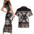 Personalised Taniko Motifs Aotearoa Couples Matching Short Sleeve Bodycon Dress and Hawaiian Shirt Waitangi Kowhaiwhai Kiwi - Mocha