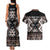 Personalised Taniko Motifs Aotearoa Couples Matching Tank Maxi Dress and Hawaiian Shirt Waitangi Kowhaiwhai Kiwi - Mocha