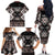 Personalised Taniko Motifs Aotearoa Family Matching Off The Shoulder Long Sleeve Dress and Hawaiian Shirt Waitangi Kowhaiwhai Kiwi - Mocha