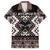 Personalised Taniko Motifs Aotearoa Family Matching Puletasi and Hawaiian Shirt Waitangi Kowhaiwhai Kiwi - Mocha