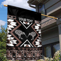 Personalised Taniko Motifs Aotearoa Garden Flag Waitangi Kowhaiwhai Kiwi - Mocha LT7 - Polynesian Pride