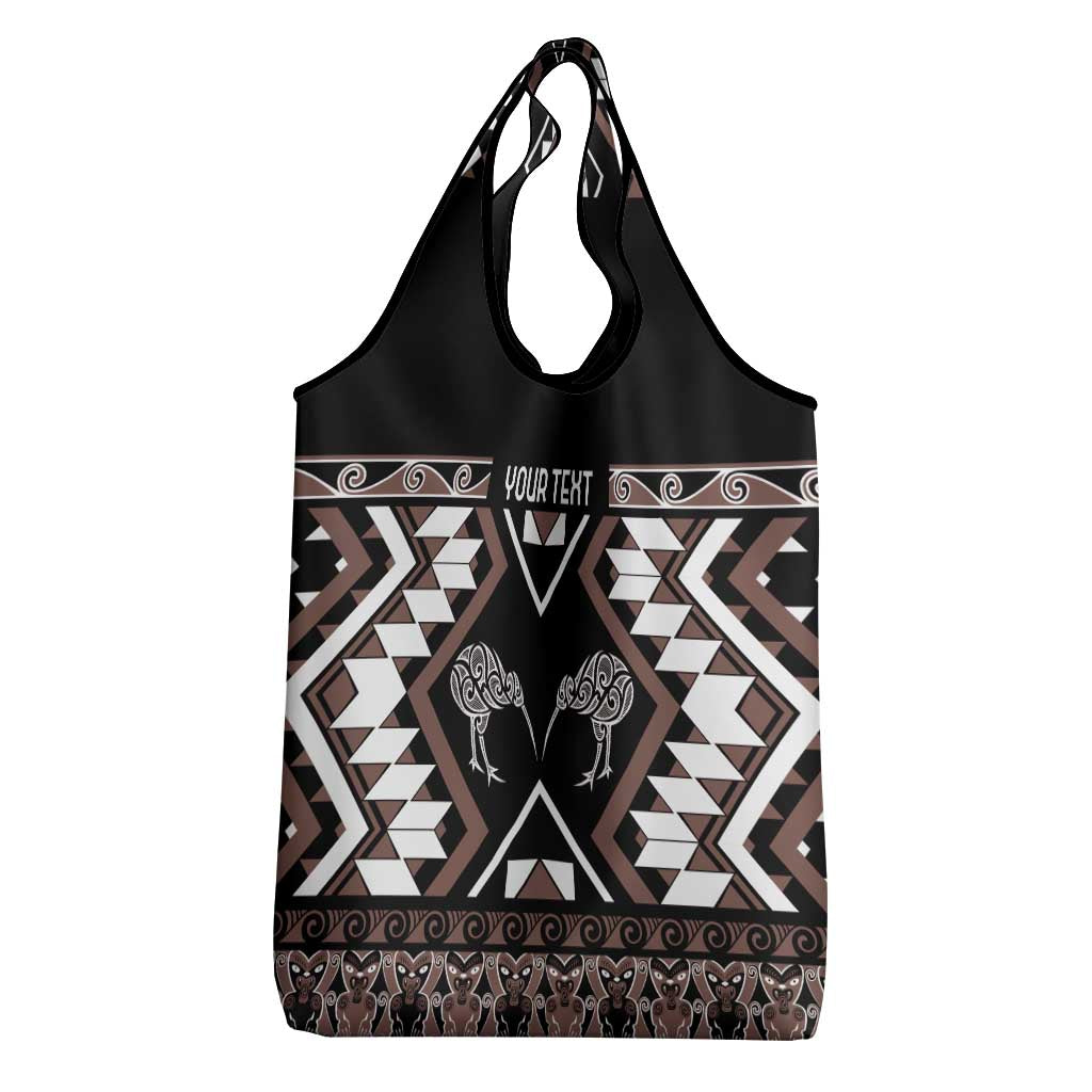 Personalised Taniko Motifs Aotearoa Grocery Bag Waitangi Kowhaiwhai Kiwi - Mocha