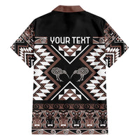 Personalised Taniko Motifs Aotearoa Hawaiian Shirt Waitangi Kowhaiwhai Kiwi - Mocha LT7 - Polynesian Pride