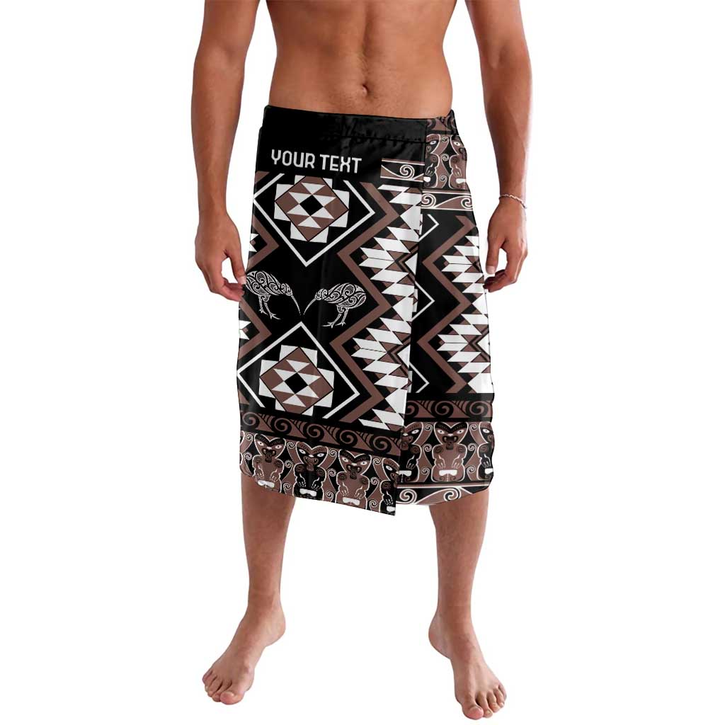 Personalised Taniko Motifs Aotearoa Lavalava Waitangi Kowhaiwhai Kiwi - Mocha