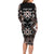 Personalised Taniko Motifs Aotearoa Long Sleeve Bodycon Dress Waitangi Kowhaiwhai Kiwi - Mocha